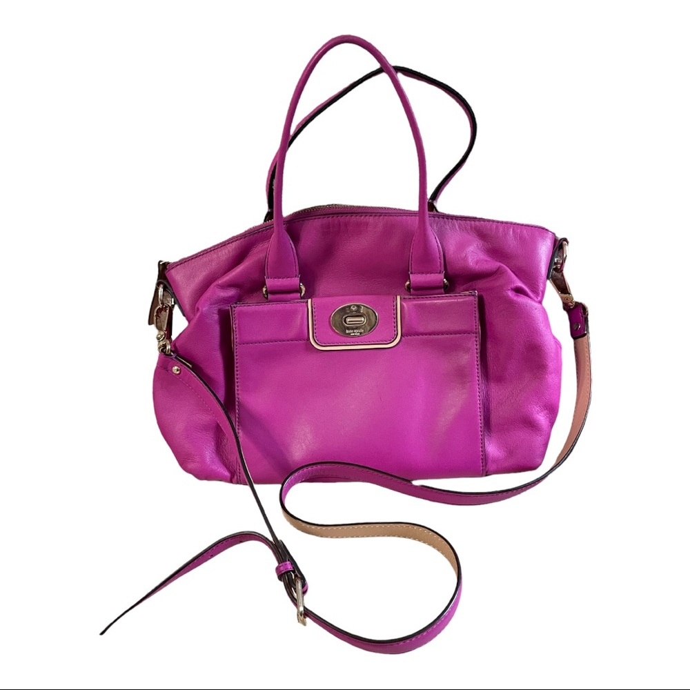 Kate Spade Pink Convertible Satchel Shoulder Crossbody Leather Bag